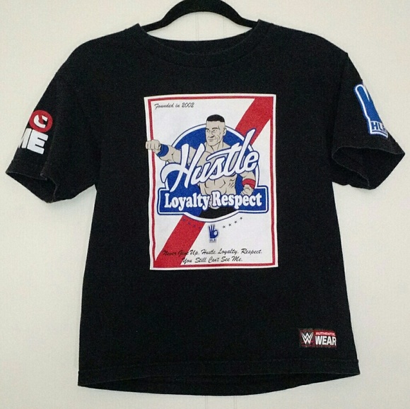 WWE Rare John Cena Wrestler Graphic Blue T Shirt Boys M New